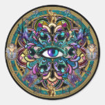 Trust Yourself ~ The Eyes of the World Mandala Round Sticker