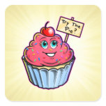 Try the Pie Cupcake Design Square Sticker