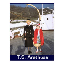 TS Arethusa,Christmas party Postcard