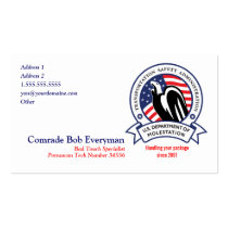 TSA Agent Parody Cards business cards