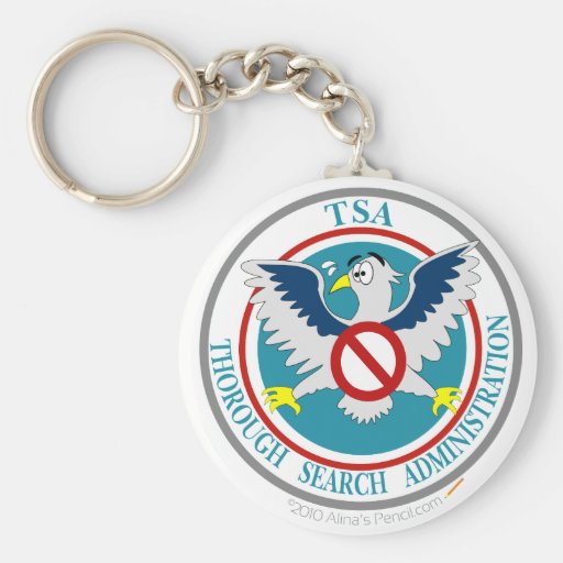TSA Funny Logo with Cartoon Eagle Keychain