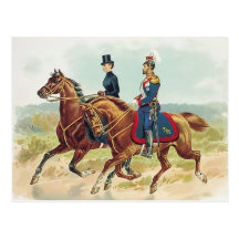 TSAR & TSARINA Russia on horse sidesaddle #058SS Post Card