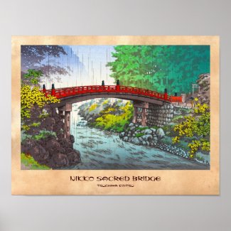 Tsuchiya Koitsu Nikko Sacred Bridge japanese scene Posters