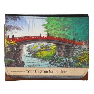 Tsuchiya Koitsu Nikko Sacred Bridge japanese scene Trifold Wallet