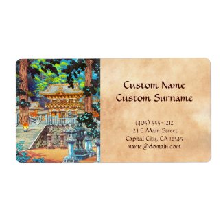 Tsuchiya Koitsu The Gate Yomei the Nikko Shrine Personalized Shipping Labels