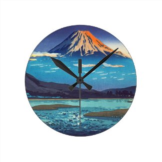 Tsuchiya Koitsu Tokaido Fujikawa landscape art Clock