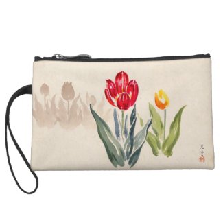 Tsuchiya Koitsu Tulips japanese vintage watercolor Wristlets