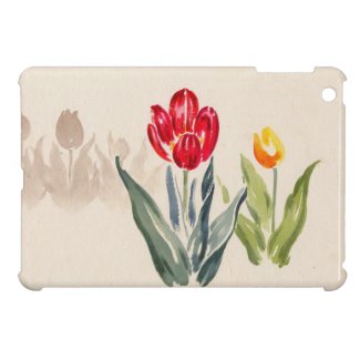 Tsuchiya Koitsu Tulips japanese vintage watercolor iPad Mini Case