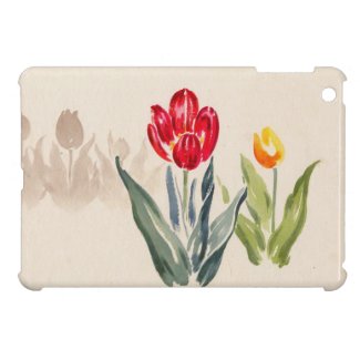 Tsuchiya Koitsu Tulips japanese vintage watercolor iPad Mini Case