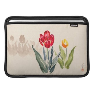 Tsuchiya Koitsu Tulips japanese vintage watercolor MacBook Air Sleeve