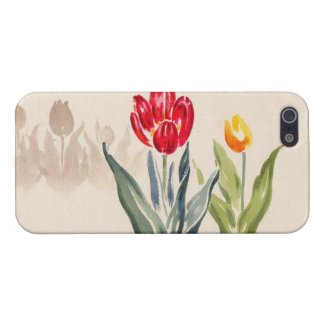 Tsuchiya Koitsu Tulips japanese vintage watercolor Cover For iPhone 5