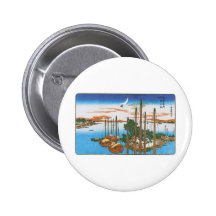 Tsukudajima Island, Japan circa 1831-1832 Pinback Buttons