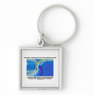 Tsunami Puerto Rico Trench (Plate Tectonics Earth) keychain