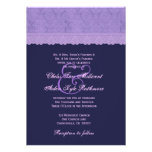 TT027 Purple Lace Wedding Monogram invitations