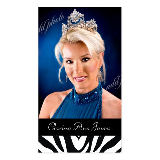 TT-Beauty Pageant Photo Card Business Card Templates (front side)