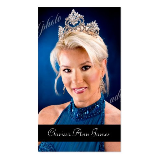 TT-Beauty Pageant Photo Card Business Cards (front side)