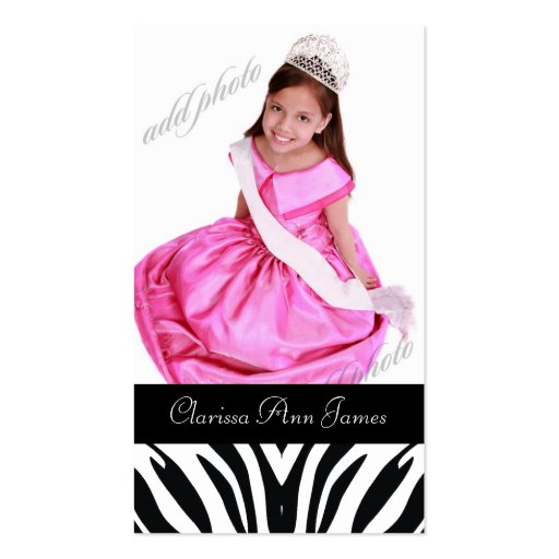 TT-Beauty Pageant Photo Card Business Cards (front side)