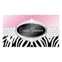 TT-Diamond Bliss Emblem Zebra Photo Card business cards