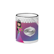 TT-Diamond Bliss Personalized Asian Mug | Pink mugs