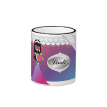 TT-Diamond Bliss Personalized Ethnic Mug | Pink mugs