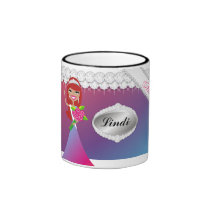 TT-Diamond Bliss Personalized Red Mug | Pink mugs