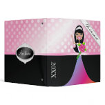 TT-In it to Win It Pageant Organizer Brunette -dot Vinyl Binder