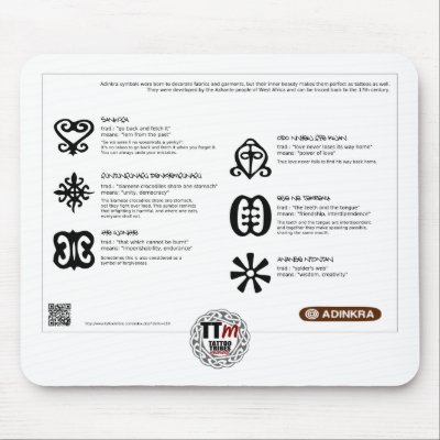 TT Meanings ADINKRA Symbols Mouse Mats by TattooTribes