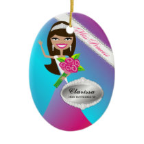 TT-Miss Princess Brunette Custom Photo Ornament ornaments