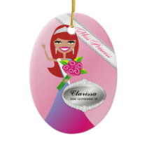 TT-Miss Princess Red Custom Photo Ornament ornaments