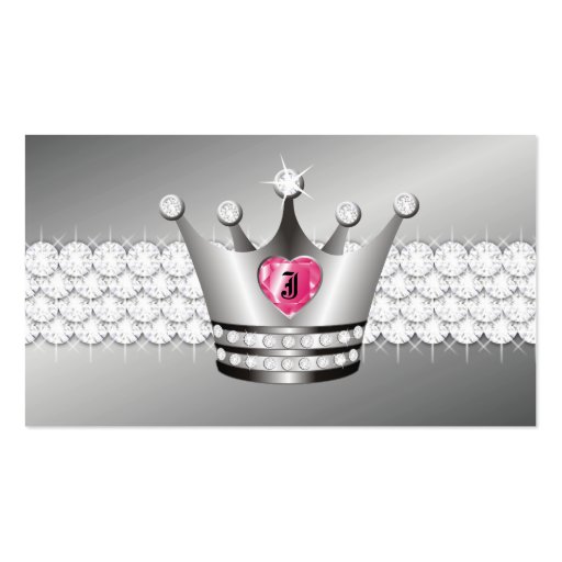 TT-Perfect Princess Faux Silver Business Card Template (front side)