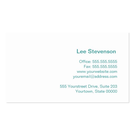 Ttys Networking Minimalistic Turquoise Blue Business Card Templates (back side)