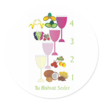 Tu Bishvat Seder Round Sticker