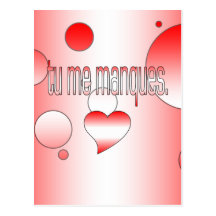 Tu me Manques! Canada Flag Colors Pop Art Post Cards