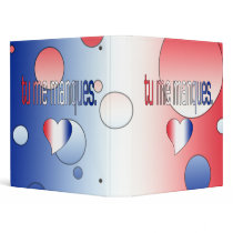 Tu me Manques! French Flag Colors Pop Art Vinyl Binders