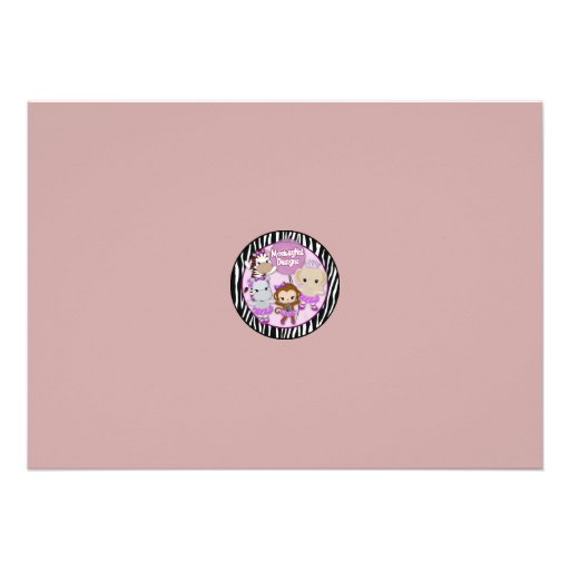 Tu Tu Cute Baby Shower invitation MONKEY GIRL TTC2