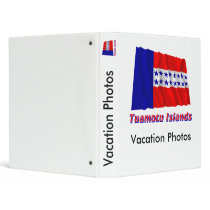 Tuamotu Islands Waving Flag with name 3 Ring Binders