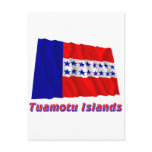 Tuamotu Islands Waving Flag with name Postcard