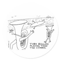 Tuba Bullies Round Stickers