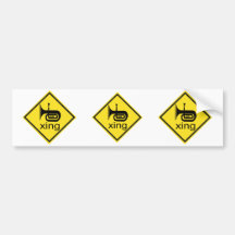 Tuba Crossing Xing Traffic Sign Bumper Sticker