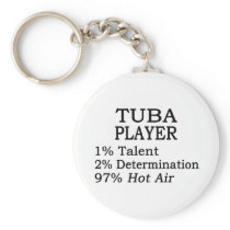 Tuba Player Hot Air Key Chains