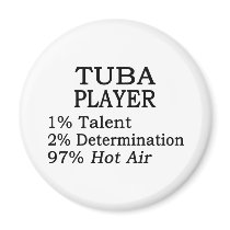 Tuba Player Hot Air Refrigerator Magnet