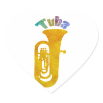 Tuba with Big Fat Sound Heart Sticker