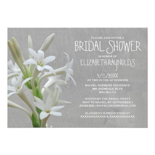 Tuberose Bridal Shower Invitations