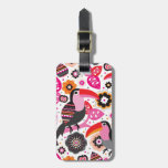 Tucan exotic bird illustration pattern luggage tags