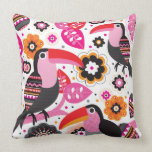 Tucan exotic bird illustration pattern pillows