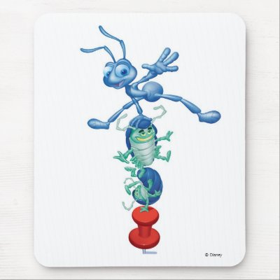 Tuck, Roll, and Flik playing Disney mousepads