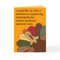 Tucker Turkey Vegetarian Thanksgiving Card by Liley_Photo_N_Design Tucker Turkey Vegetarian Thanksgiving Card