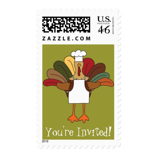 Tucker Turkey You're Invited Postage