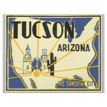 Tucson Arizona The Sunshine City, Vintage Flyer Design