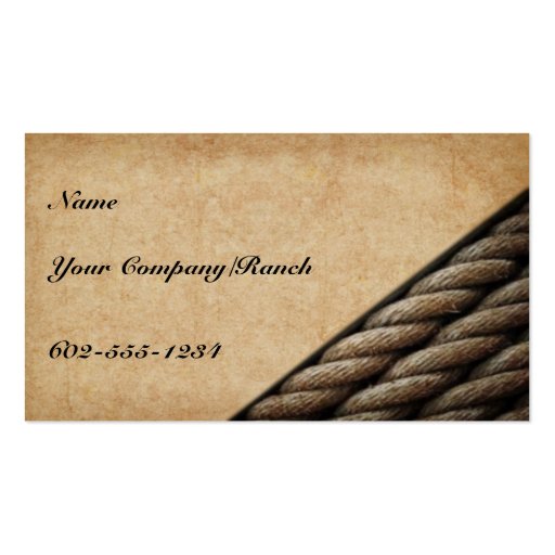 Tucson Western Business Card (front side)